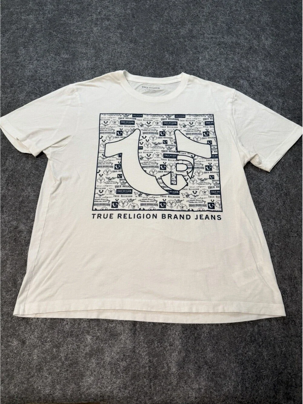 True Religion Horseshoe Logo Graphic T-Shirt Men’s 2XL White 100% Cotton